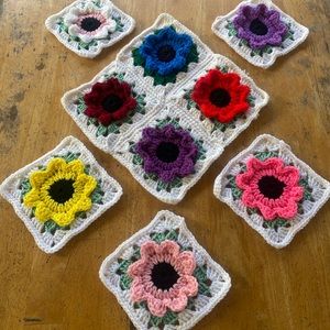 Vintage Table Accent Cup Holders Hand-stitched Crochet Shabby Chic Boho